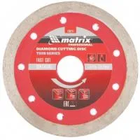 Диск алмазный отрезной сплошной ф115х22,2 мм, тонкий, мокрое резание, Matrix Professional